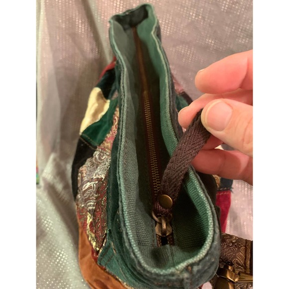Lucky Brand Y2K Patchwork Velour/Plush/Tapestry Paisleys Hobo Shoulder Bag — H - Picture 8 of 12